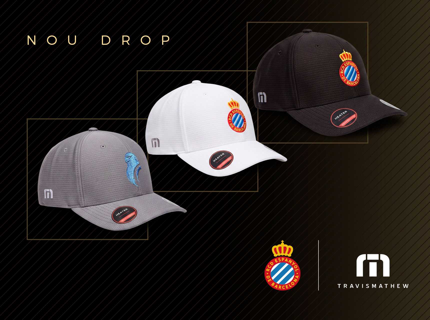 El RCD Espanyol lanza tres modelos de gorras en colaboración con TravisMathew