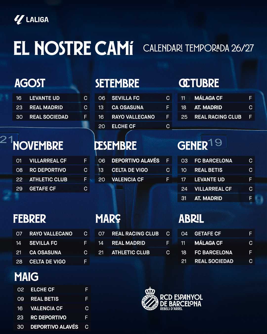 Disponible el calendario de LALIGA 2026/27