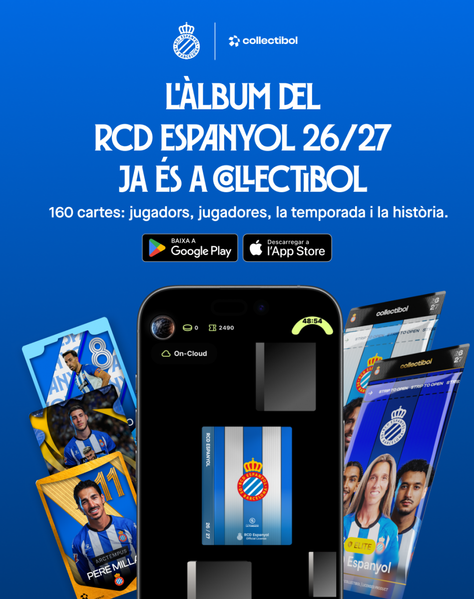 El RCD Espanyol presenta su nuevo álbum digital de cartas para la temporada 2026/27 en Collectibol
